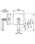Kosmetinis veidrodis Keuco, su LED apšvietimu, 200x200 mm