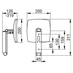 Kosmetinis veidrodis Keuco, su LED apšvietimu, 200x200 mm