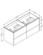 Spintelė praustuvui Kamė D-Line 120, matinės baltos spalvos