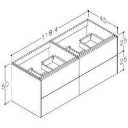 Spintelė praustuvui Kamė D-Line 120, matinės baltos spalvos