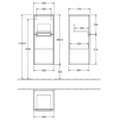 Ūkinė spintelė Villeroy&Boch Subway 2.0, balintas medis
