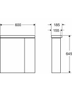 Spintelė Ido Glow Mirror, su apšvietimu, ąžuolo spalvos