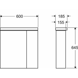 Spintelė Ido Glow Mirror, su apšvietimu, ąžuolo spalvos