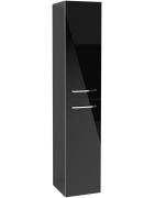Ūkinė spintelė Villeroy&Boch Avento, blizgi juoda, 176 cm