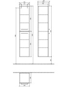 Ūkinė spintelė Villeroy&Boch Avento, blizgi juoda, 176 cm