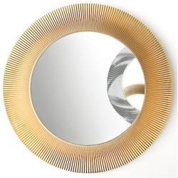 Veidrodis Kartell By Laufen, apvalus, pakabinamas, aukso spalvos