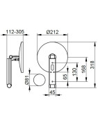 Kosmetinis veidrodis Keuco, su LED apšvietimu, 212 mm