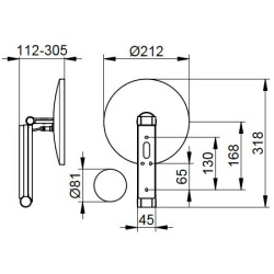 Kosmetinis veidrodis Keuco, su LED apšvietimu, 212 mm