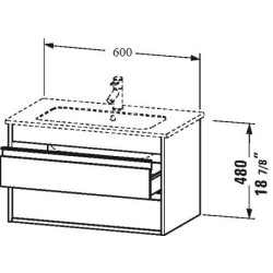 Spintelė praustuvui Duravit Ketho, blizgi balta, 60 cm