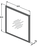 Veidrodis Ideal Standard Conca, su LED apšvietimu, 800 mm