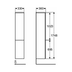 Aukšta spintelė Ido Glow, šviesaus ąžuolo spalvos