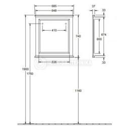 Veidrodis Villeroy&Boch Hommage, 685x740x37 mm