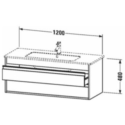 Spintelė praustuvui Duravit Ketho, blizgi balta, 120 cm