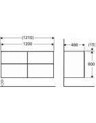 Spintelė praustuvui Ido Elegant, 120 cm, matinė juoda