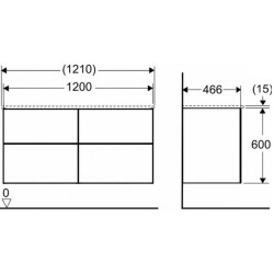 Spintelė praustuvui Ido Elegant, 120 cm, matinė juoda