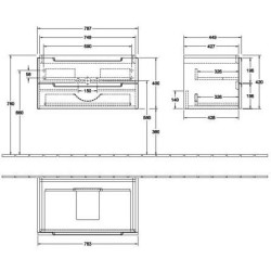 Praustuvo spintelė Villeroy&Boch Subway 2.0, balintas medis