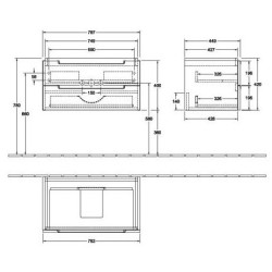 Praustuvo spintelė Villeroy&Boch Subway 2.0, balintas medis