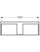 Spintelė praustuvui Geberit Xeno2, smėlio pilka, su 2 stalčiais