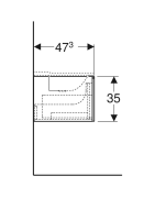 Spintelė praustuvui Geberit Xeno2, smėlio pilka, su 2 stalčiais