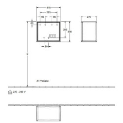 Lentyna Villeroy&Boch Finion, juodos spalvos, su apšvietimu
