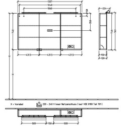 Veidrodinė spintelė Villeroy&Boch My View One, su apšvietimu
