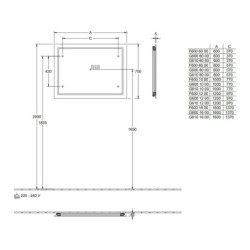 Veidrodis Villeroy&Boch Finion, 1000x750 mm, su apšvietimu
