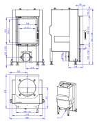 Plieninis židinio ugniakuras Romotop Dynamic D3F01, 13 kW
