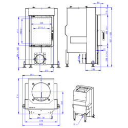 Plieninis židinio ugniakuras Romotop Dynamic D3F01, 13 kW