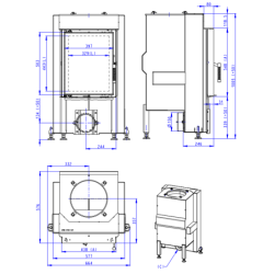 Plieninis židinio ugniakuras Romotop Dynamic D3G01, 15 kW