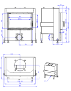Plieninis židinio ugniakuras Romotop Dynamic D3H01, 16 kW