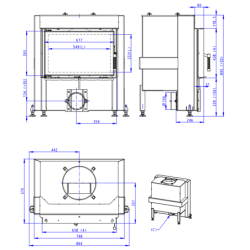 Plieninis židinio ugniakuras Romotop Dynamic D3H01, 16 kW
