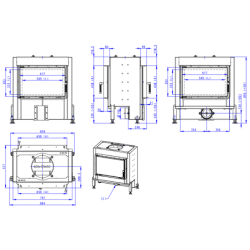 Plieninis židinio ugniakuras Romotop Dynamic DT3H01, 19 kW