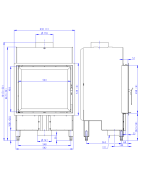 Plieninis židinio ugniakuras Romotop Basic B2N01, 8.4 kW