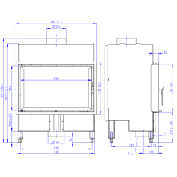 Plieninis židinio ugniakuras Romotop Basic B2P01, 11.7 kW