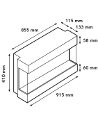 Elektrinis židinio įdėklas Ruby Fires Levico 90 3D, iki 0.8 kW