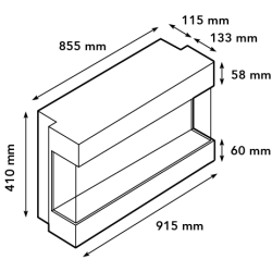 Elektrinis židinio įdėklas Ruby Fires Levico 90 3D, iki 0.8 kW
