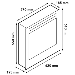 Elektrinis židinio įdėklas Ruby Fires Lucius LED, iki 1.4 kW