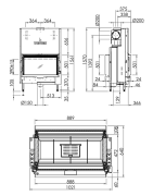 Plieninis židinio ugniakuras Spartherm Varia V-FD-87h, 13.8 kW