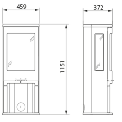 Plieninė krosnelė Nibe Contura 750, juoda, 3 - 7 kW