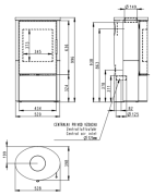 Plieninė krosnelė Romotop Laredo 01, su baltos spalvos apdaila, 6.5 kW
