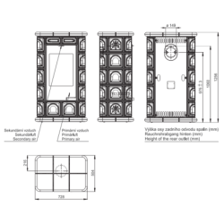 Plieninė krosnelė Romotop Hein Alako2, su apdaila, 11 kW