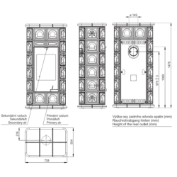 Plieninė krosnelė Romotop Hein Alako2H, su apdaila, 11 kW