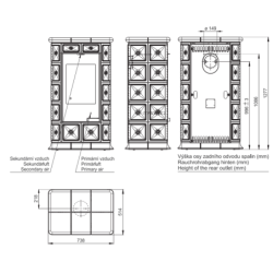 Plieninė krosnelė Romotop Hein Alako3, su apdaila, 11 kW