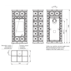 Plieninė krosnelė Romotop Hein Alako3H, su apdaila, 11 kW