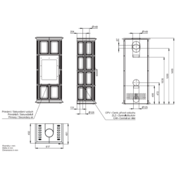 Plieninė krosnelė Romotop Gremio 1, su apdaila, 7.5 kW