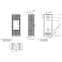 Plieninė krosnelė Romotop Gremio 3, su apdaila, 7.5 kW