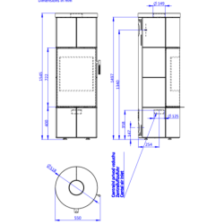 Plieninė krosnelė Romotop Soria N 04, su apdaila, 7.2 kW
