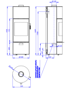 Plieninė krosnelė Romotop Soria N 03, be apdailos, 7.2 kW