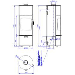 Plieninė krosnelė Romotop Soria N 03, be apdailos, 7.2 kW