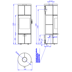 Plieninė krosnelė Romotop Soria N 02, su apdaila, 7.2 kW